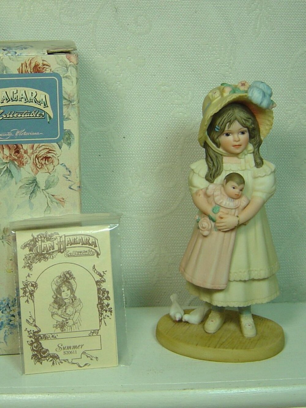 Jan Hagara girl with doll figurine--"Summer" with box